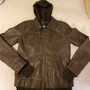 Brown leather jacket